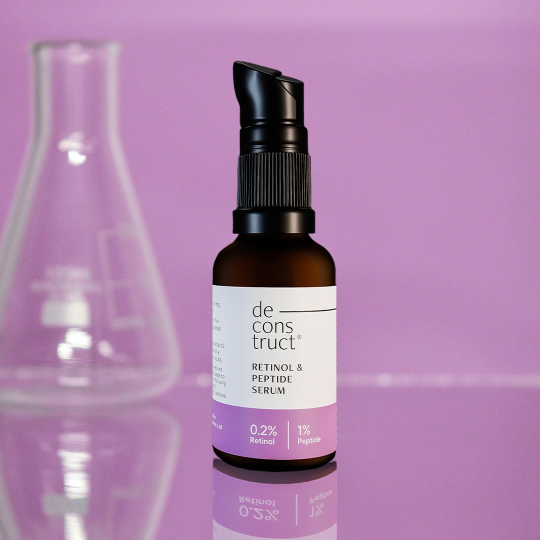 Deconstruct 0.2% Retinol Face Serum With 1% Peptide | Beginner Friendly | Anti Aging, Night Face Serum To Reduce Fine Lines & Wrinkles | For Men & Women | Beginner Friendly | 30 Ml