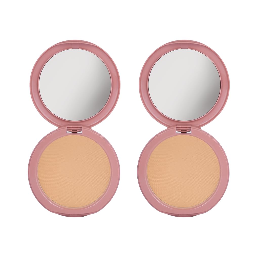 Dazller Classique Compact Powder, 9g - (Pack of 2), 8003 Soft Caramel, Velvety Natural Finish, Oil-Control, Sebum Absorption Formula, No-makeup look, Emollient-rich