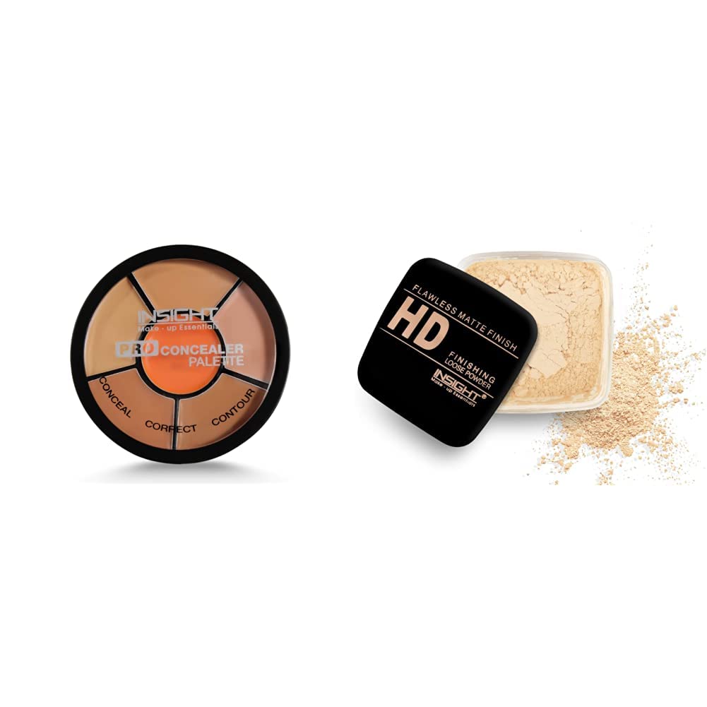 Insight Cosmetics Pro Concealer Palette (Concealer) & Insight Pressed Powder Translucent Face Powder (LIGHT, LIGHT)