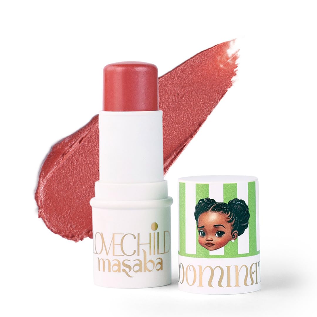 LoveChild Mini Masaba Bloominator Makeup Stick, Lumi-Matte Creamy Blush with Illuminator, Hydrating Shea Butter, Velvety Finish, Buildable, Richly Pigmented, Chuckle (Deep Pink) 7.5g