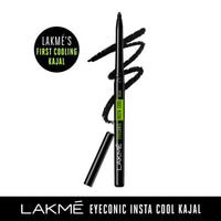 LAKMÉ Eyeconic Insta Cool Kajal, Black, Matte Finish Cooling Kohl Liner with Cucumber, Twist Up Pencil, 0.35 g & Absolute Perfect Radiance Brightening Day Cream 50g