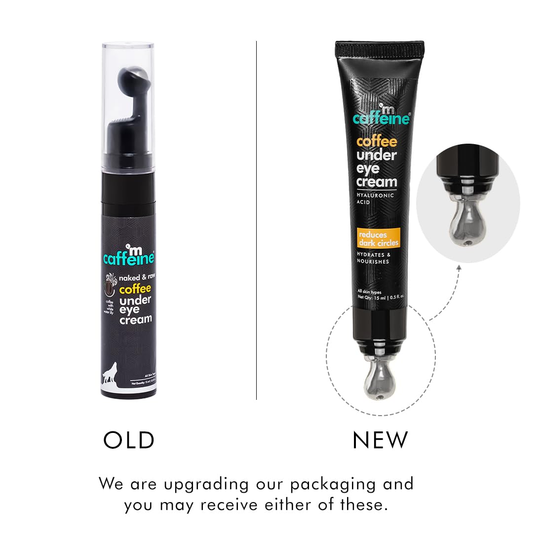 mCaffeine Caffeine Under Eye Cream Gel For Dark Circles, Fine Lines & Wrinkles (Pack of 2) | 94% Users Saw Reduced Dark Circles | Dark Circle Removal Cream for Women and Men | Value Pack