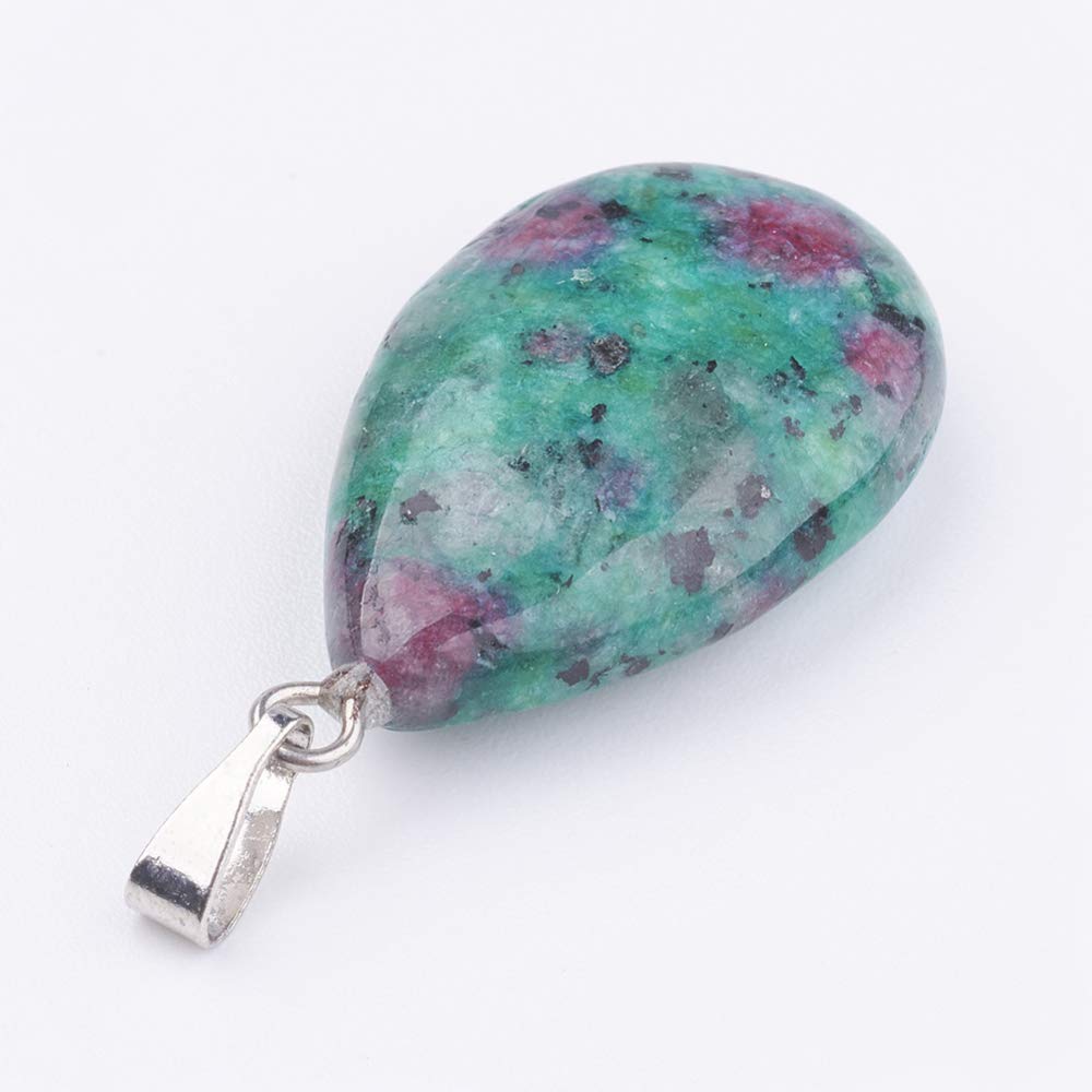 FASHEWELRY 12Pcs Teardrop Stone Pendants Water Drop Healing Crystal Quartz Chakra Gemstone Rock Charms Random Mixed for Necklace Jewelry Making Hole: 6x2mm 6-Mixed Color-Teardrop-Random