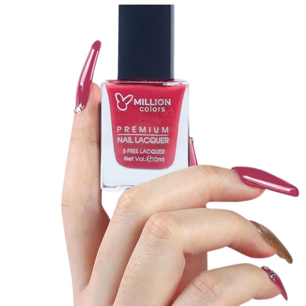 Million Colors Nail Polish Combo Pack of 6 | Long Lasting Nail Paint Quick Drying, Chip-Resistant, High Shine | Non Toxic & Paraben Free | Gift Set for Women (Multi 1, 10 ml)