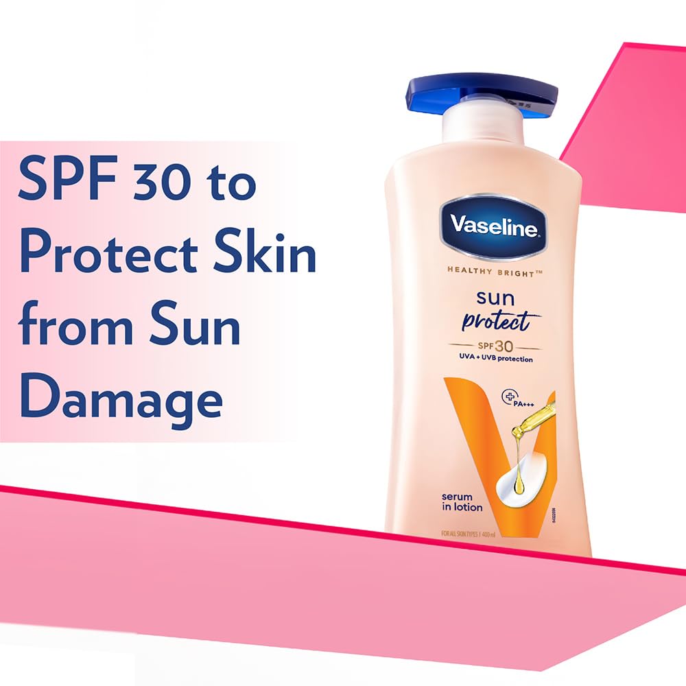 Vaseline Sun Protect SPF 30 Body Lotion, Reduces Tan Lines in 7 Days, UVA + UVB PA+++ Sun Protection, 400ml