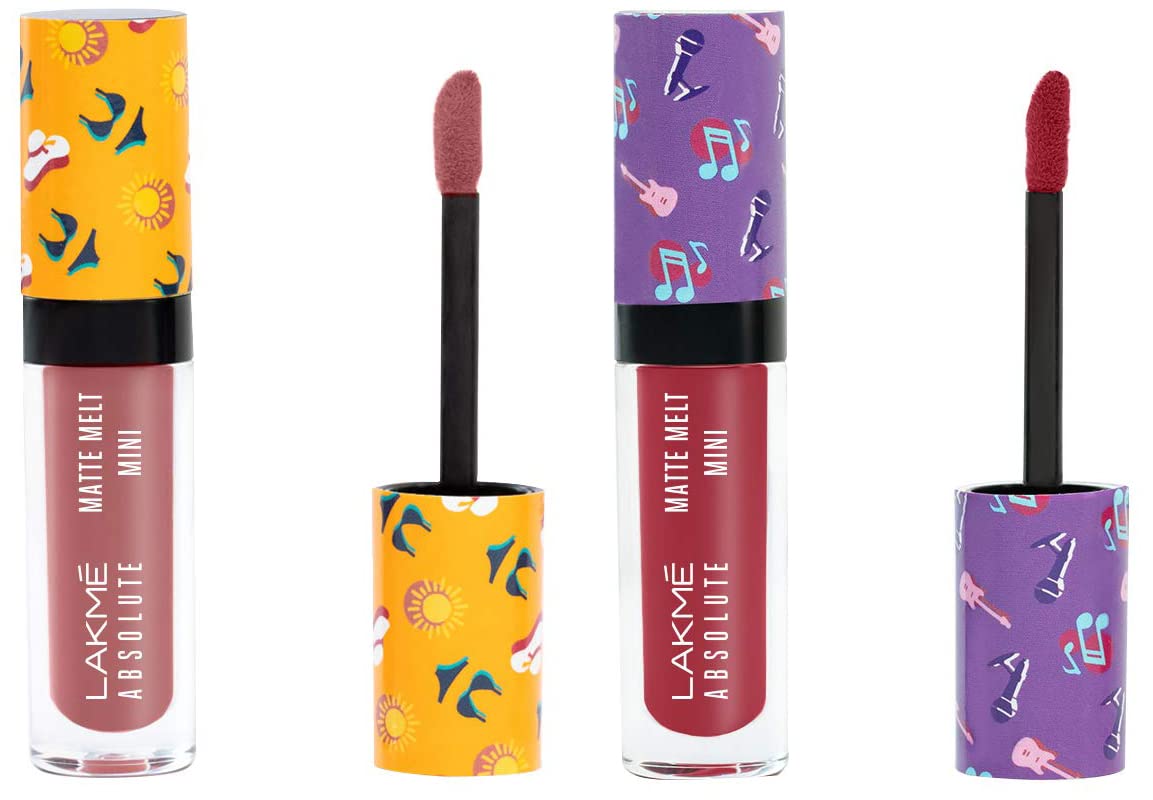 Lakmé Liquid Lipstick Nude Umbrella (Matte) & Lakmé Liquid Lipstick Pink Footprint (Matte)