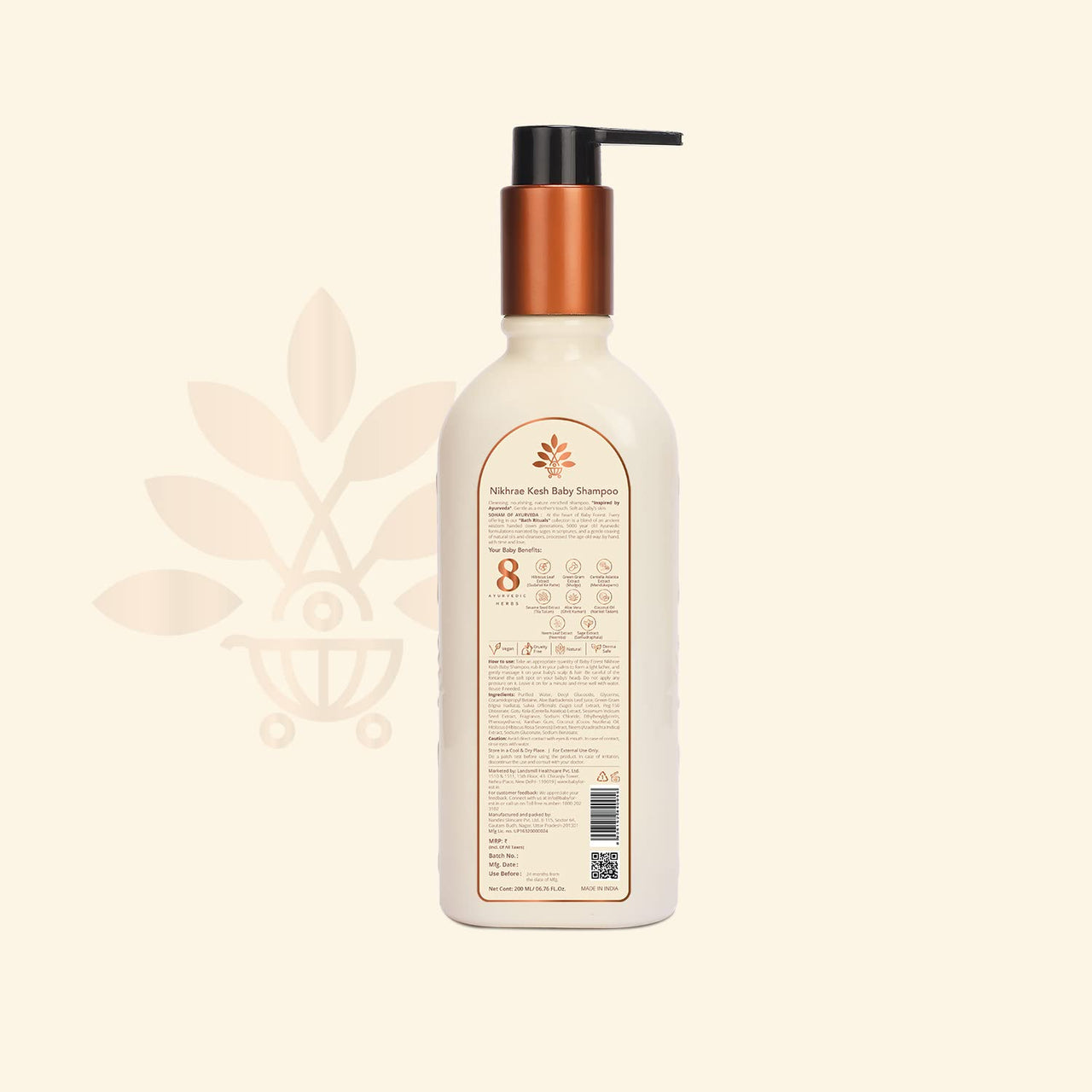 Baby Forest Nikhrae Kesh Baby Shampoo Infused With Paraben- Free | Contains 8 Ayurvedic Natural Essential Oils, Herbs, Flowers, Seeds oil & Medicinal plants | 200ml