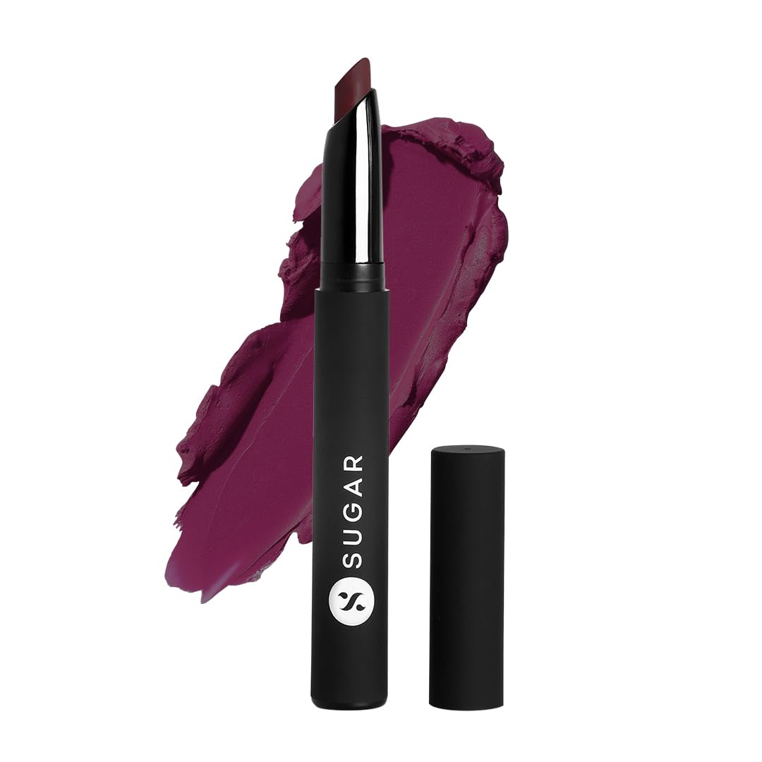 SUGAR Cosmetics Matte Attack Lipstick for Women | Transferproof & Smudgeproof | Lasts upto 12hrs | Enriched With Jojoba Oil | 2gm - Plums N Roses