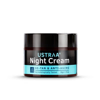 Ustraa De-Tan Face Mask Oily Skin - 125g - Removes Pollutants | with White Charcoal & Night Cream - De-tan & Anti-aging - 50g - Effective Tan Removal | with Niacinamide and Licorice Extract