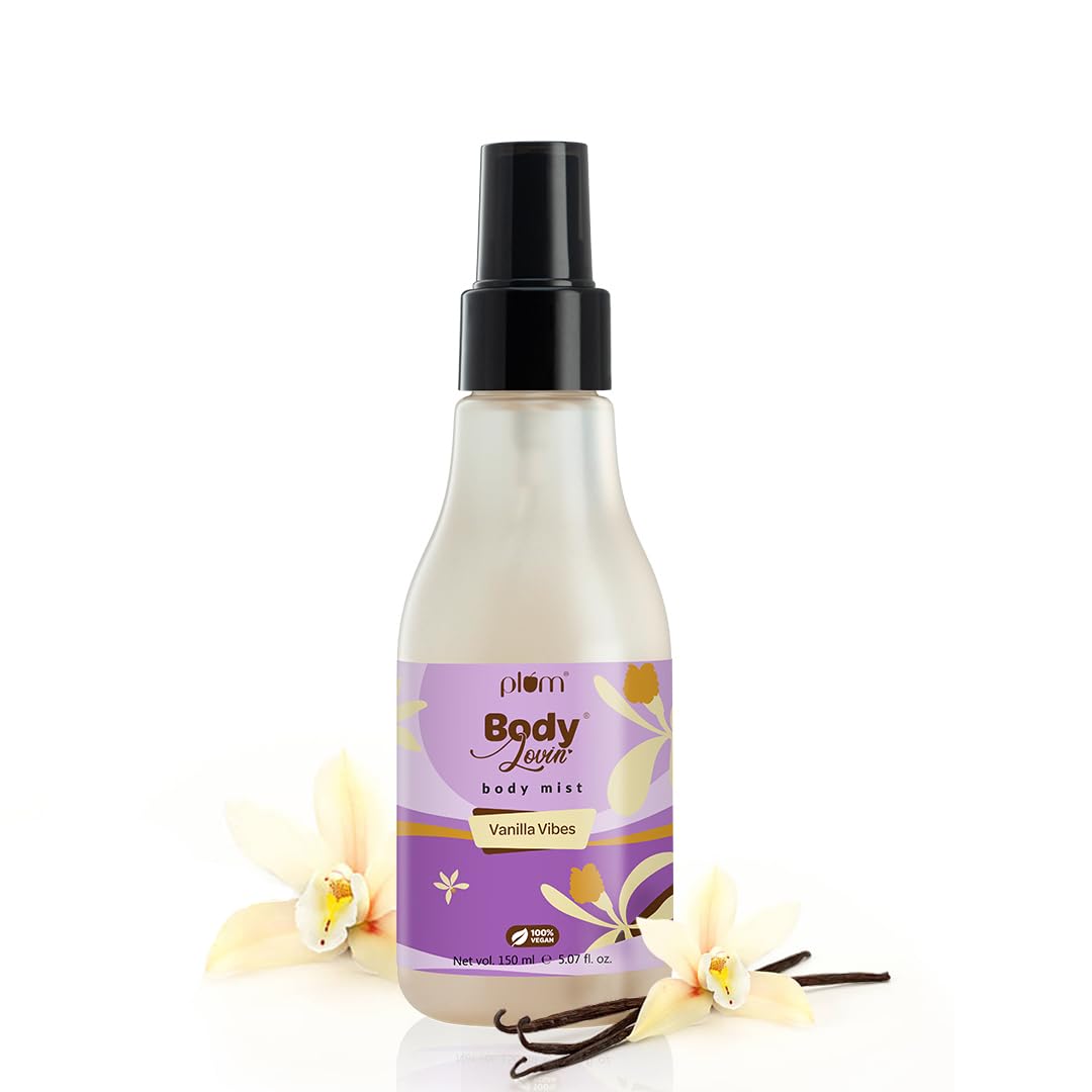 Plum BodyLovin' Vanilla Vibes Body Mist | Long Lasting Vanilla Fragrance for Women with Warm & Cozy Vanila Scent | High On Fun | Travel Friendly Perfume Body Spray | 150ml