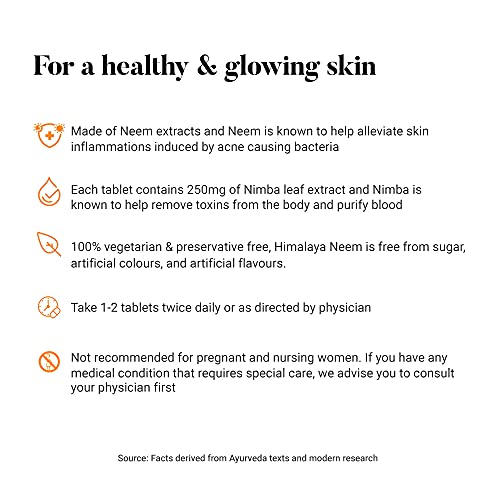 Himalaya Wellness Neem, 60 Tablet | Pure Herbs for Skin Wellness