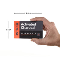Ustraa Deo Soap For Men With Activated Charcoal, 8 x 100 G (Pack Of 8) | With Activated Charcoal | Rich Intense Musk Fragrance | Powerful fragrance | Rich & Intense Foam