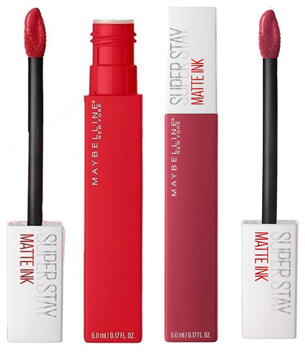 Maybelline New York Super Stay Matte Ink Liquid Lipstick, 80 Ruler, 5Ml And Maybelline New York Super Stay Matte Ink Liquid Lipstick, 220 Ambitious, 5Ml