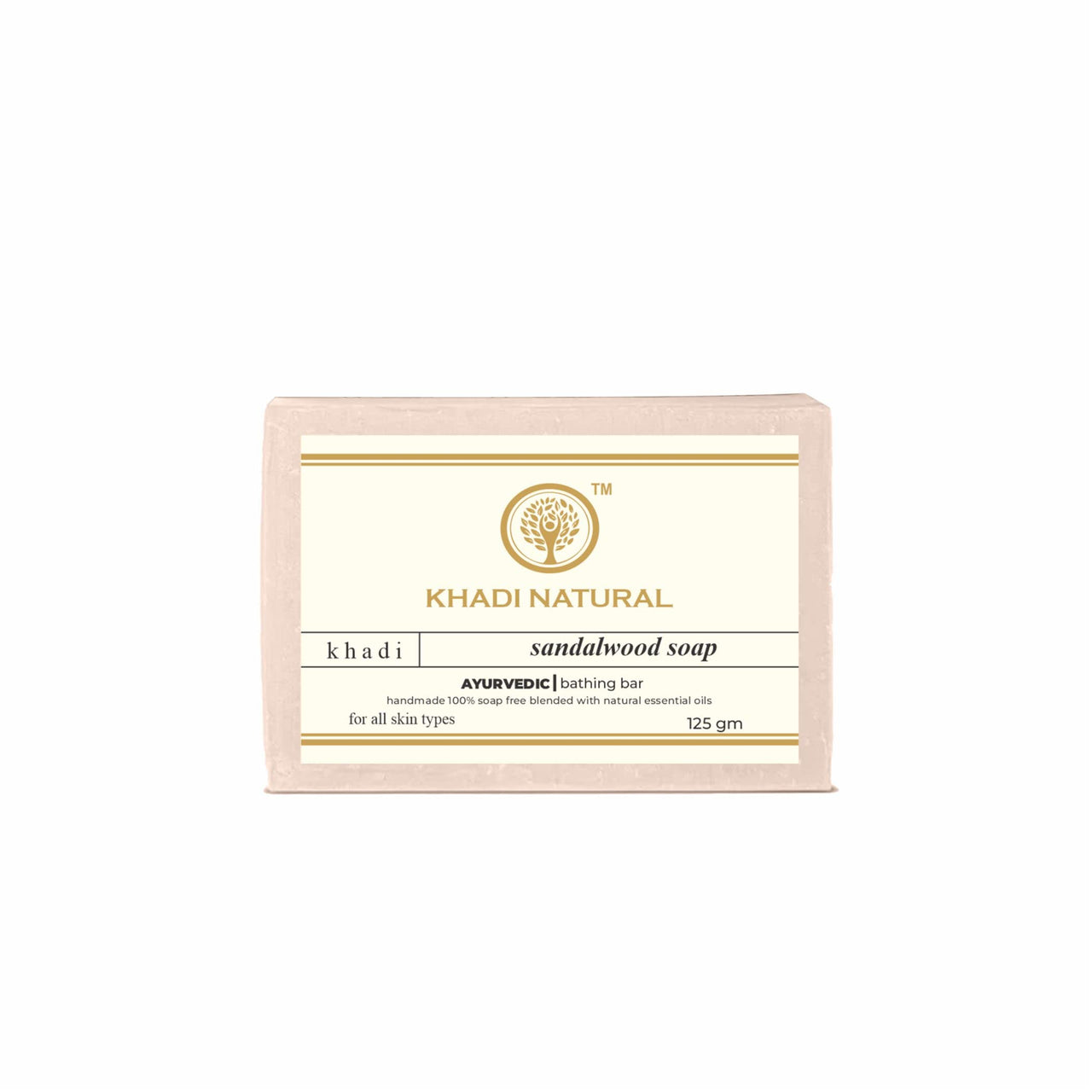 Khadi Natural Ayurvedic handmade bath soap 125g Each SANDALWOOD Soaps Pack of 6