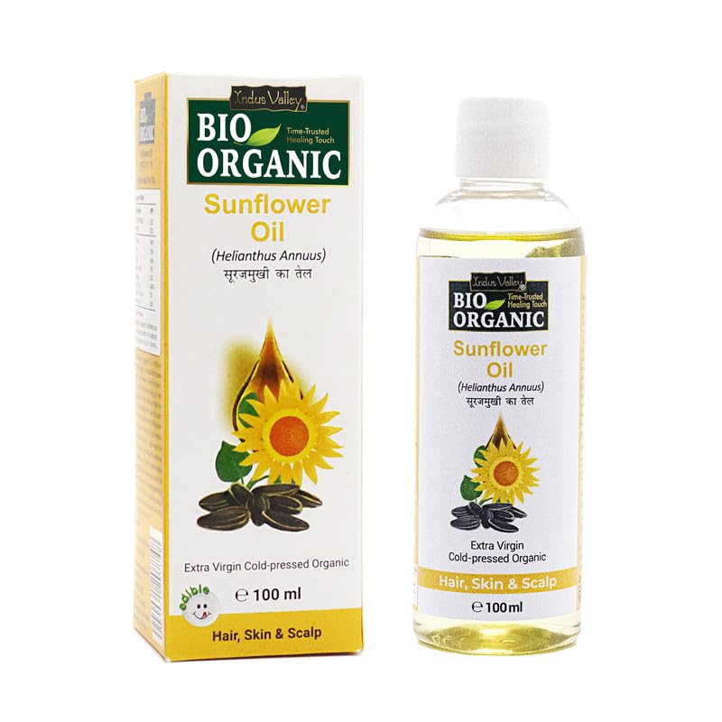 INDUS VALLEY 100% Natural Cold Pressed (Sunflower Carrier Oil (100ml))