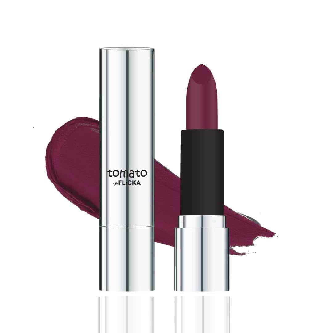 FLiCKA Tomato Bullet Matte Lipstick| Non-transfer Lipstick, Waterproof, Hydrating, Moisturizing, Upto 6Hrs, Shade 09, 4g