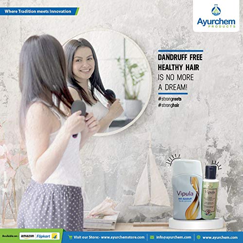 Vipula Natural Ayurvedic Herbal Ultimate Hair care kit for Hair Fall Control & Hair Growth-Hair Oil & Shampoo Combo Pack for Damaged Dry & Frizzy Hair, Anti-Dandruff Shampoo,Oil for Grey Hair - 100ml