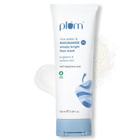 Plum 2% Niacinamide Simply Bright Face Wash With Rice Water | Brightens Skin, Helps Fade Blemishes | Softens & Smoothens Skin | Gentle & Non-Drying | Women & Men | 100% Vegan | 100 ml