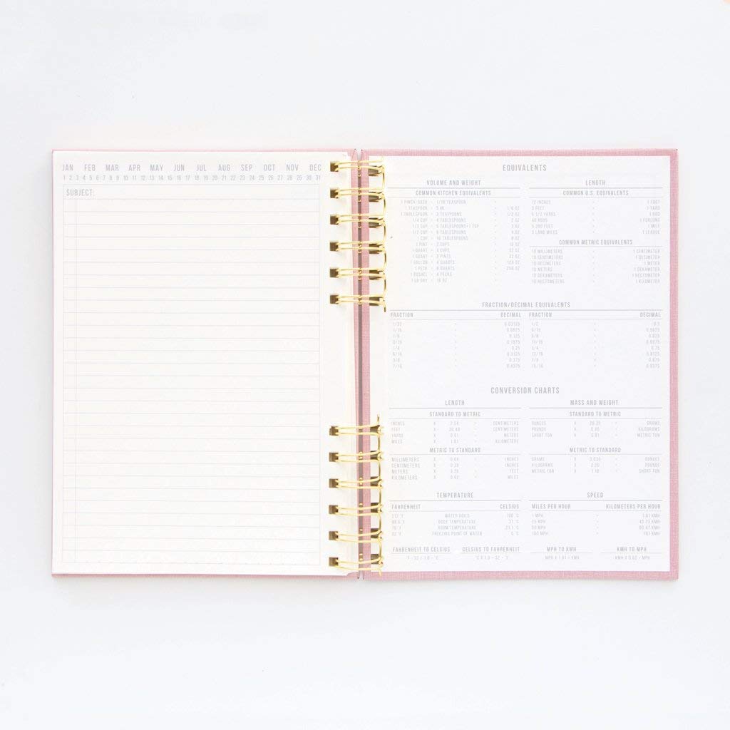 Designworks Ink Standard Issue No. 12 Dusty Pink Undated Planner Notebook Journal with Lined Pages, Elastic Pen Holder, and Durable Spiral Binding for Work, Writing, Journaling - 6" x 8.25"