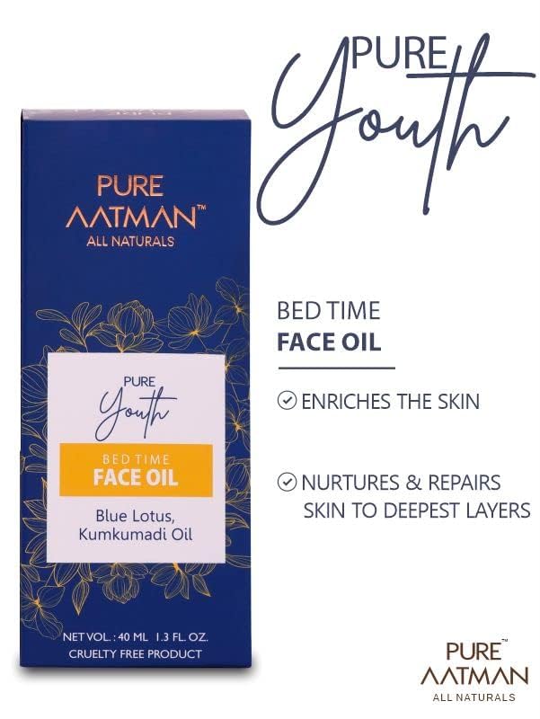Pure Aatman Kumkumadi Saffron Face Oil with Blue Lotus | Ayurvedic Night Repair Oil for Super Glowing Skin