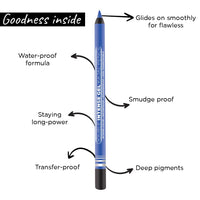 Seven Seas Double Intense Non Transfer Gel Kajal 24hr Stay Water Proof, Smudge Proof Longlasting Formula (Electric Blue, Silver_Combo2) (1.5g each)