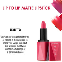 Seven Seas Lip To Lip Matte Full Coverage Long Lasting Lipstick | Smooth Application |Transferproof & Smudge Proof | Highly Pigemented Lipstick for Women (Chestnut Rose)