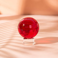 LONGWIN 40mm(1.6 inch) Solid Mini Fengshui Crystal Ball Healing Crystals(Red) Red