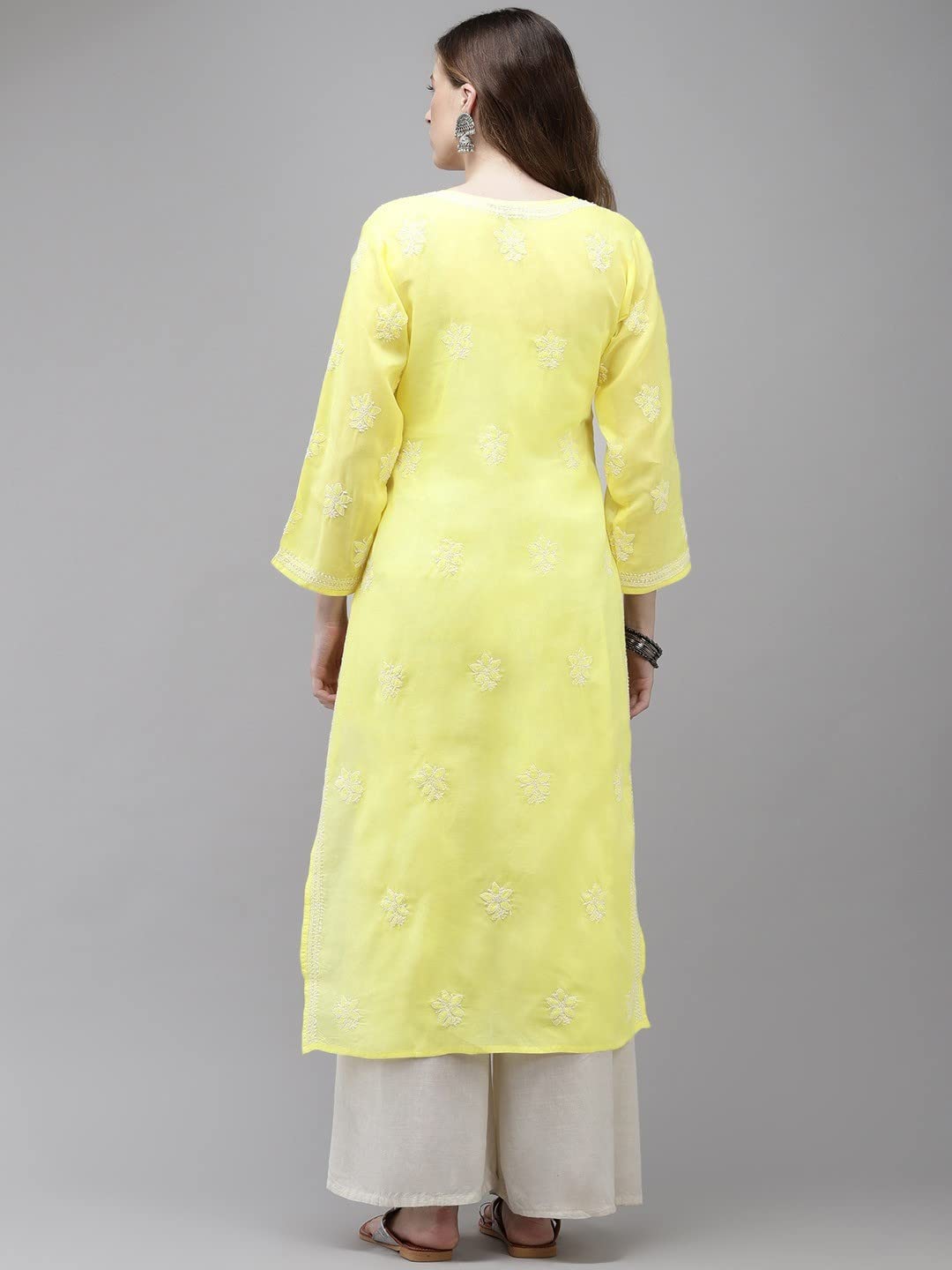 Ada Hand Embroidered Lucknowi Chikankari Cotton Kurta Kurti for Women A411165