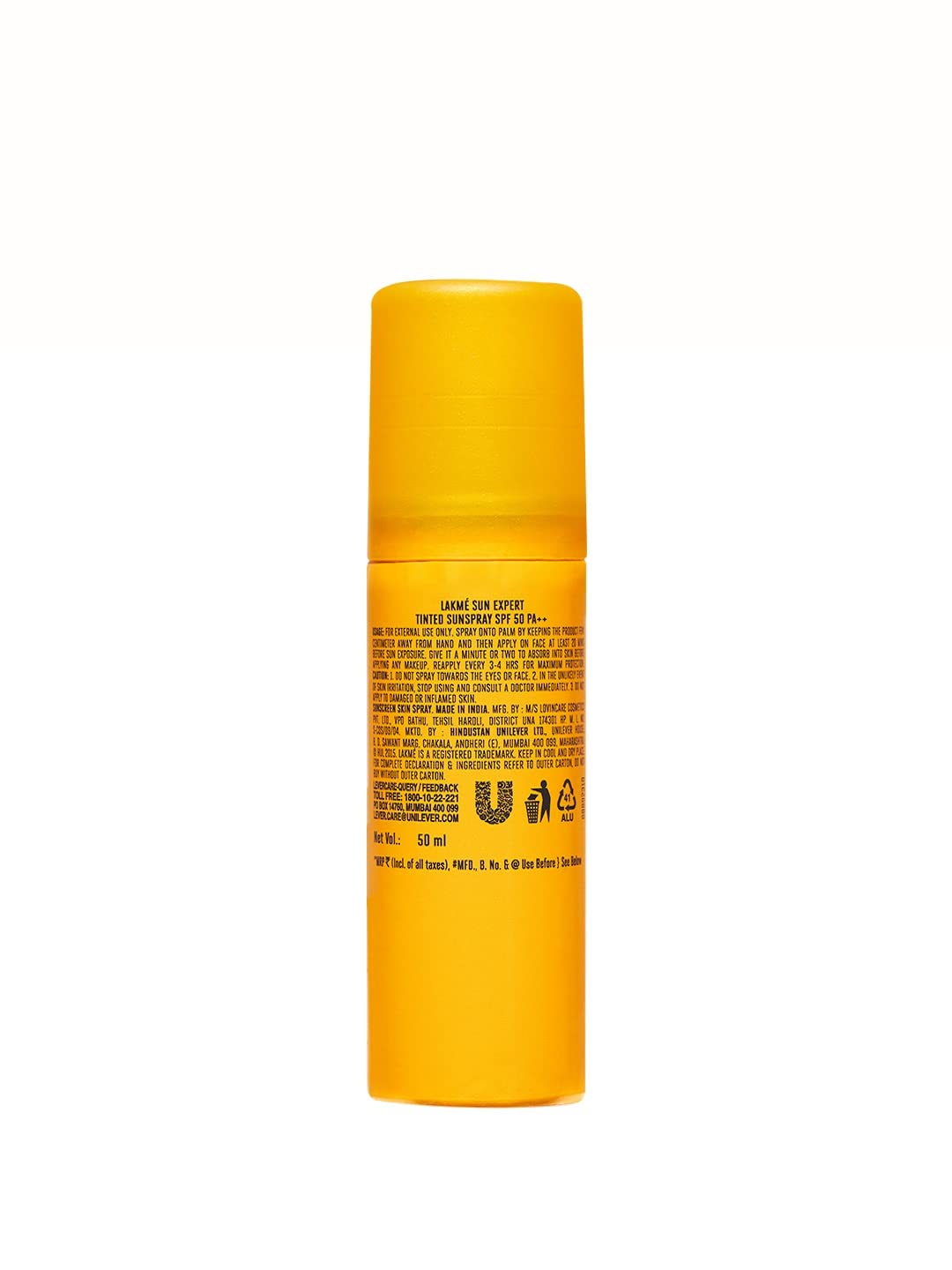 Lakmé Sun Expert Tinted PA SPF50++ Spray, Ultra Light, for Oily and Dry Skin, 50ml