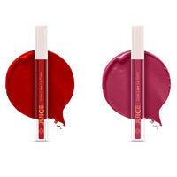 Juice Matte Luxe Lipstick - Vitamin E Enriched, Smudge-Free with Bio Retinol, Moisturizing Lock Technology, SPF 15, Long-Lasting Pack of 2 (Cherry Pop - M07 & Plum Tart - M14)