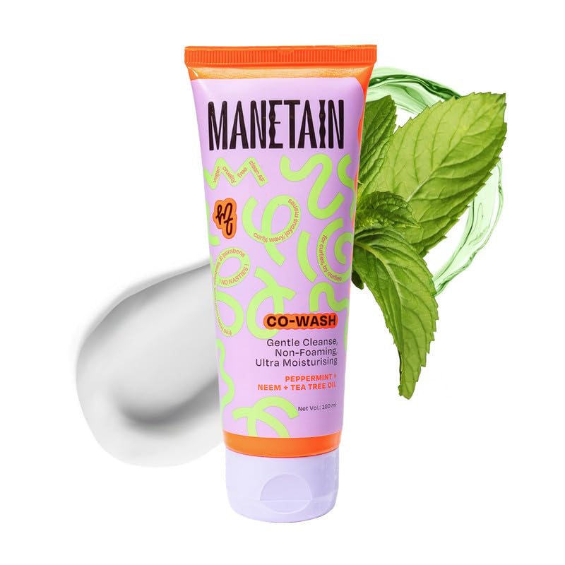 Manetain Co-Wash for Curly Hair - 100ml | 2 in 1 Shampoo & Conditioner | Non-foaming | Sulphate and Paraben Free | CG Friendly | Suitable for Dry and Frizzy Hair