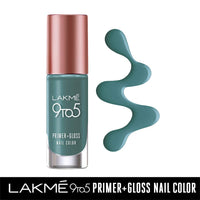 LAKMÉ 9 To 5 Primer + Gloss Glossy Finish Nail Colour, Teal Deal, 6 Ml And Lakme 9 To 5 Primer + Gloss Nail Colour, Lilac Link, 6 Ml