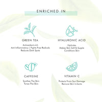 mCaffeine Green Tea Hydrating Face Serum for Glowing Skin with Vitamin C & Hyaluronic Acid | Reduces Dark Spots, Pigmentation & Prevents Sun Damage | For Men & Women | 72 Hrs Hydration | 40ml