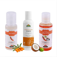 Biosash Sea Buckthorn Hair Care Combo kit – Hair Oil 100ml, Shampoo 200ml & Serum 50ml | Ayurvedic Kit with Omega 3 6 7 9 & Vitamin E | Sulphate and Paraben Free Hair Fall Control & Frizz Repair