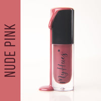 MyHues HyGlow Lip Elixir, Lip Gloss and Oil Hybrid, Nourishing Jojoba, Almond, Squalane 100% (Plant Derived), Shea Butter, Moisturizing, Buildable Colour, Glossy Finish (Nude Pink (Rooh))