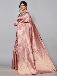 Satrani Women's Jacquard Poly Silk Saree With Unstitched Blouse Piece