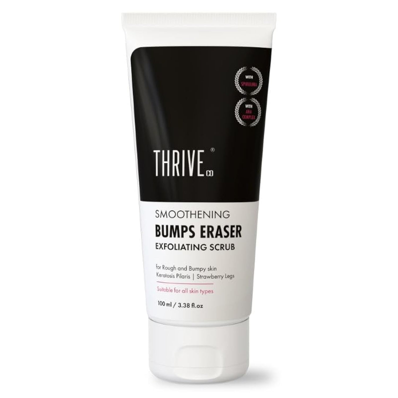 ThriveCo Bumps Eraser Exfoliating Body Scrub (100ml) + Smoothing Body Lotion (150ml) | For Bumps, Dry Skin, Strawberry Legs, Keratosis Pilaris & Ingrown Hair | With Mahua Oil, Glycolic & Lactic Acid