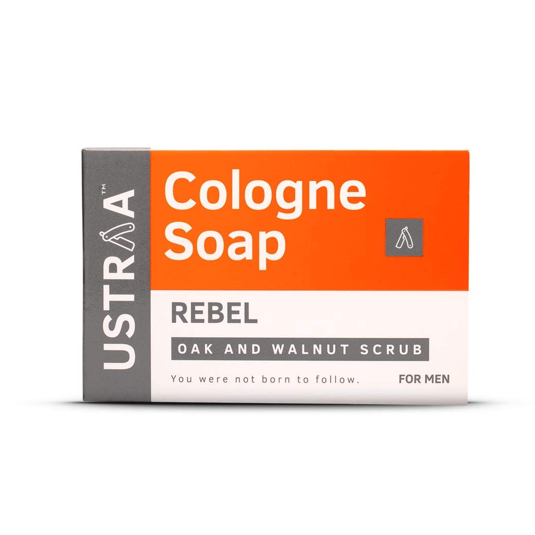 Ustraa Rebel Cologne Soap with Oak & Walnut, 6 x 125 gm (Pack of 6) | Triple-milled Soap | Mild Exfoliation with Walnut Granules | Gives Lasting Fragrance