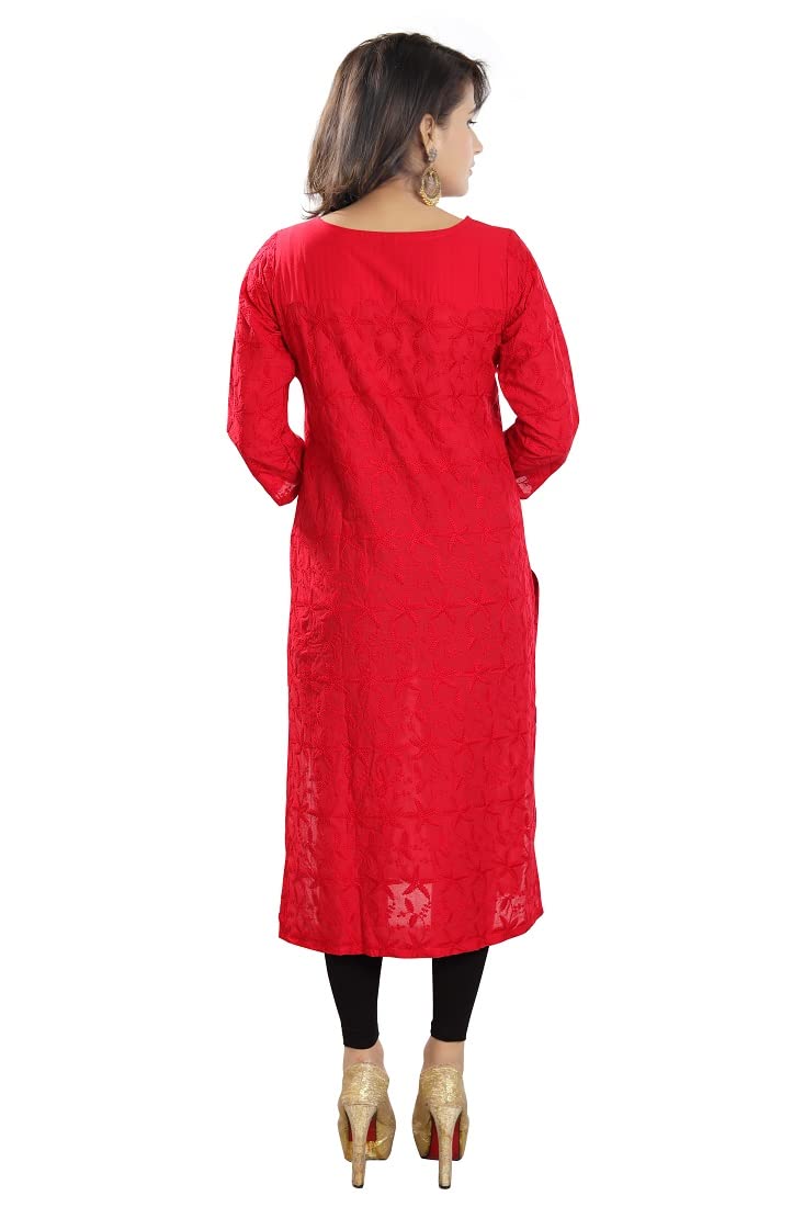 DARIKA Present Pure Chickari Cotton White Colour Kurti for Women All Small & Plus Size.