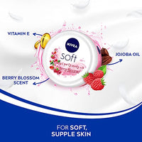 NIVEA Soft Playful Peach, Light Moisturizer Cream 200 ml & NIVEA Soft Berry Blossom, Light Moisturizer for Face, Hand & Body, 200 ml