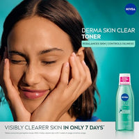 NIVEA Derma Skin Clear Toner (200ml), Cleansing and Hydrating Toner, Salicylic Acid Toner Enriched with Niacinamide to Rebalance the Skin and Remove Impurities, For Blemish-Prone Skin