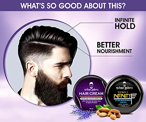 Urbangabru Combo Hair Styling Kit - Clay Hair Wax (100 GM) and Hair Growth Cream (100 GM) (Hair Wax + Hair Cream)