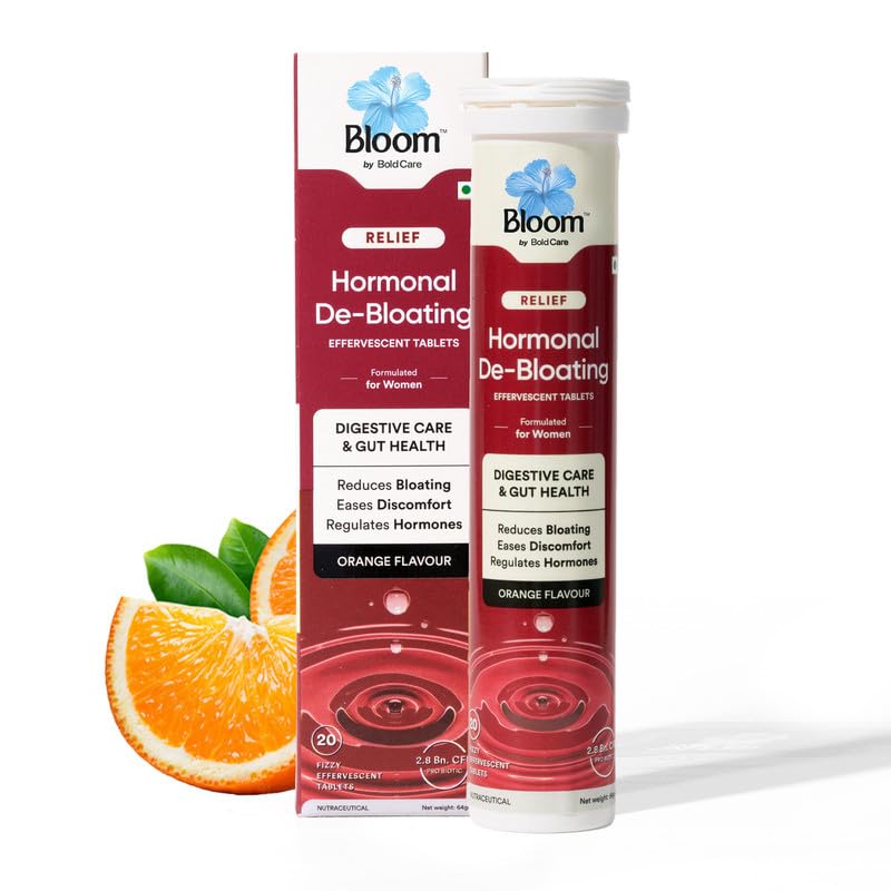 Bloom Menopausal De-bloating Effervescent Tablets | 20 Effervescent Tablets (Pack of 1) | For Bloating, Hormonal Imbalance & Gut Health | Eases Discomfort | Formulated for Menopause |