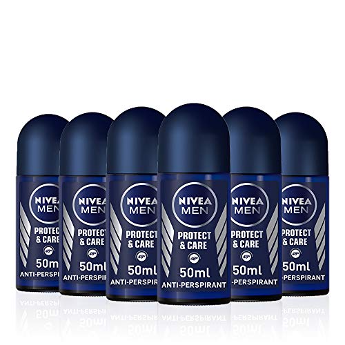 Nivea Men Protect And Care Anti Perspirant Fresh Scent Deodorant Roll On, 50 Ml (Pack Of 6)