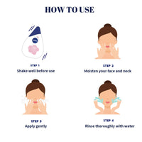 Nivea Deodorant Roll-On, Whitening Smooth Skin for Women, 50ml And Face Wash, Milk Delights Caring Rosewater, Sensitive Skin for Women, 100ml