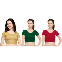 Life Win Stretchable Blouse 28 to 46 Size Cotton Lycra for Women