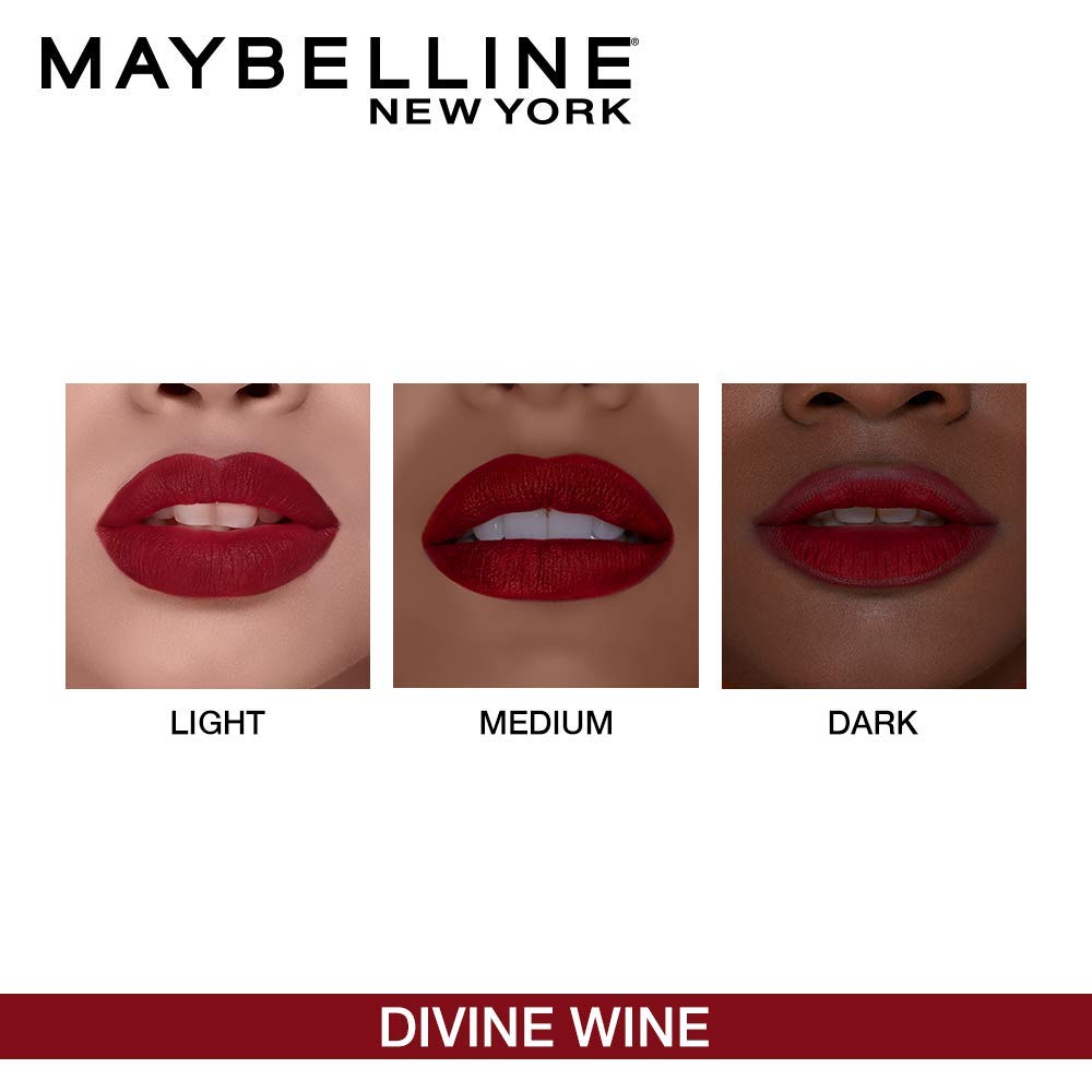 Maybelline New York Color Sensational Creamy Matte, Rich Ruby, Divine Wine and Touch of Spice Lipstick