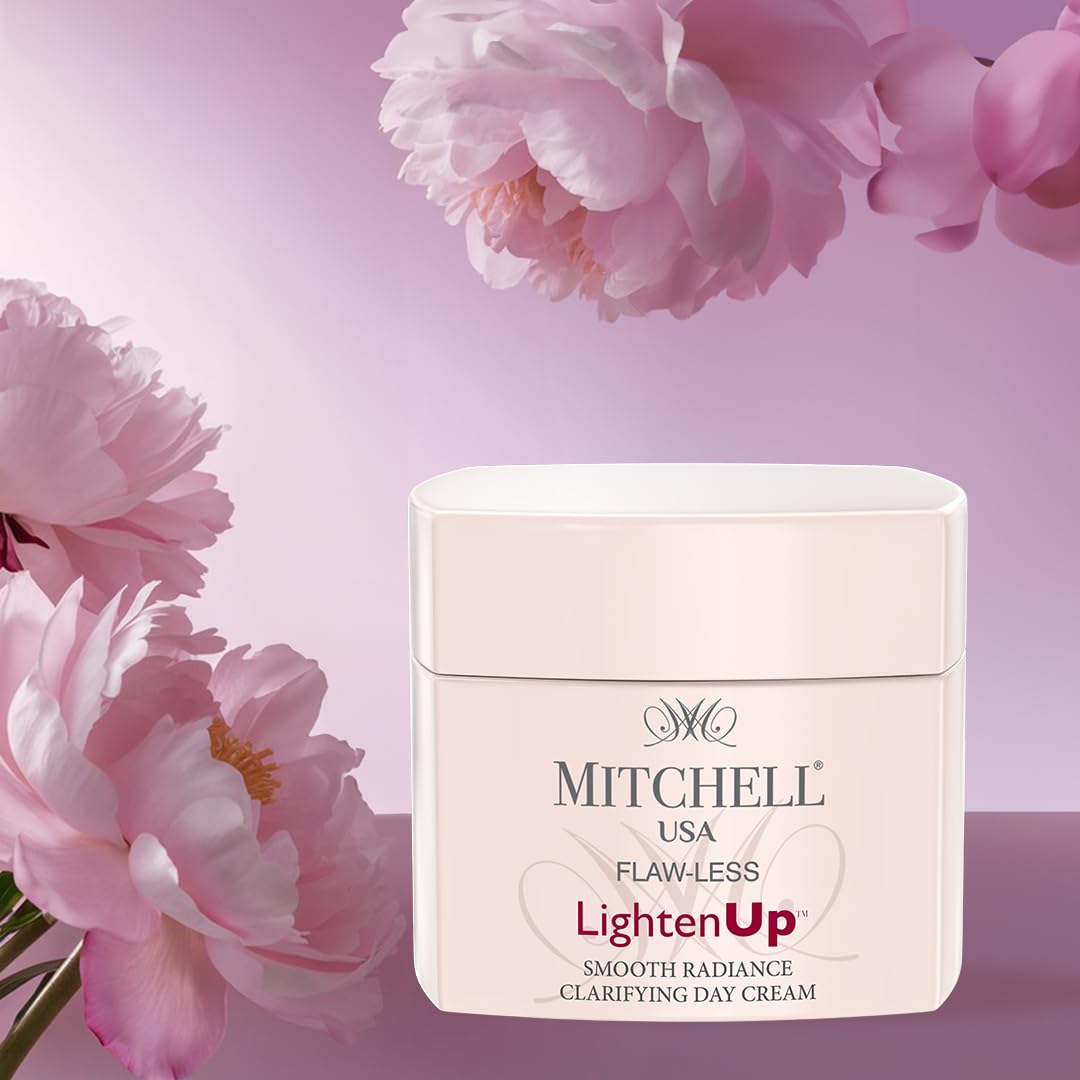 Mitchell USA Flawless Lighten Up Smooth Radiance Clarifying Day Cream – 50g with Peony Flower Extracts, Seaweed Extracts & Niacinamide | Korean-inspired Day Cream | Non-Greasy Moisturizer for Deep Hydration, Anti-Aging & Glowing Skin | Day Cream for All S