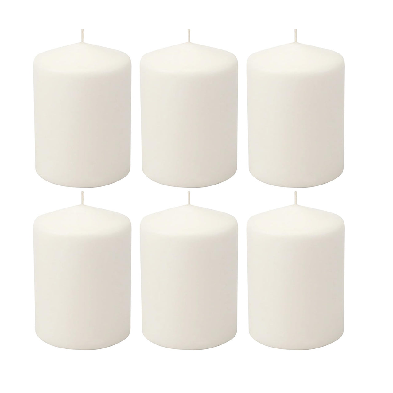 Stonebriar 3 Pack Tall 3 x 6 Inch 65 Hour Long Burning Unscented White Wax Pillar Candles 3x6 3.0