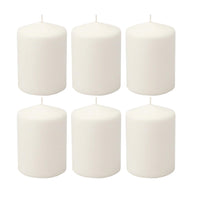 Stonebriar 3 Pack Tall 3 x 6 Inch 65 Hour Long Burning Unscented White Wax Pillar Candles 3x6 3.0